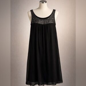 NWT Theory Black Sequin Accent Sleeveless Shift Dress Size 4